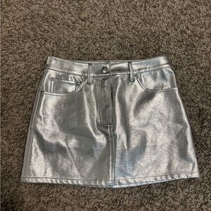 Gianni Bini Shimmering Silver Mini Skirt